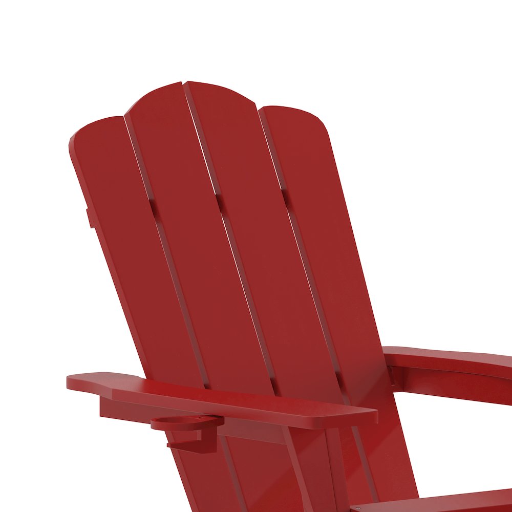 Commercial Adirondack Chair with Pull-Out Ottoman and Cupholder