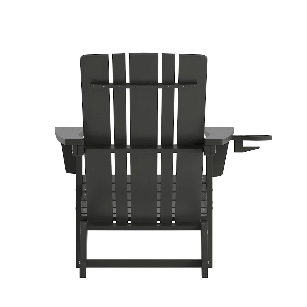 Contemporary Commercial Grade Adirondack Patio Chair with Cupholder