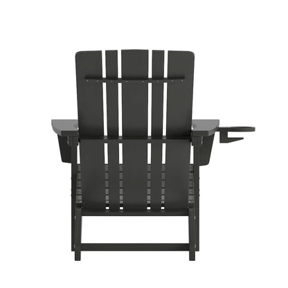 Contemporary Commercial Grade Adirondack Patio Chair with Cupholder