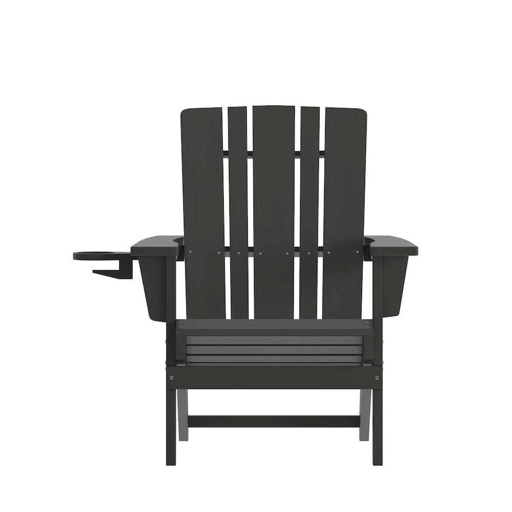 Contemporary Commercial Grade Adirondack Patio Chair with Cupholder