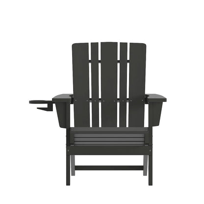 Contemporary Commercial Grade Adirondack Patio Chair with Cupholder