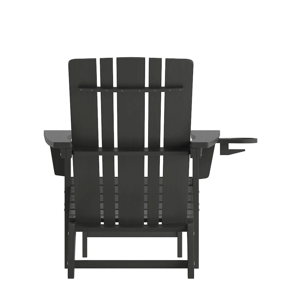 Commercial Adirondack Chair with Pull-Out Ottoman and Cupholder