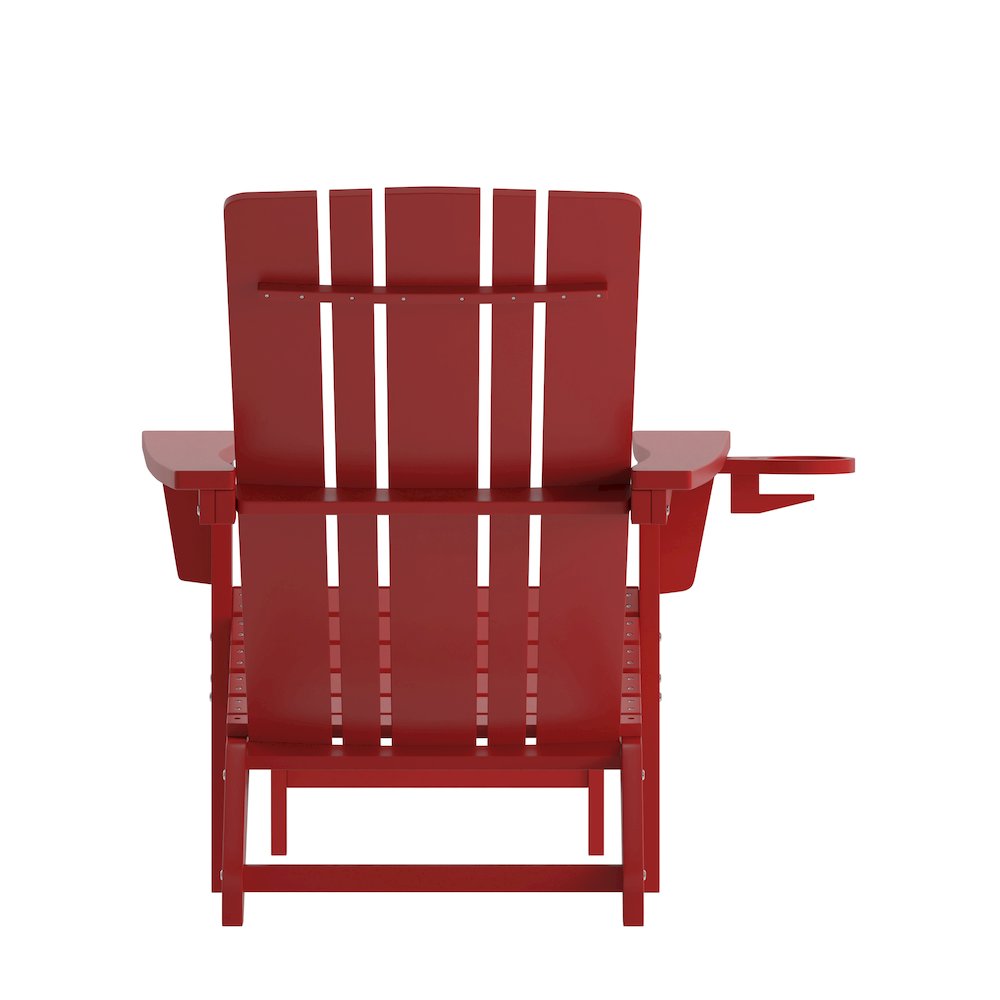 Commercial Adirondack Chair with Pull-Out Ottoman and Cupholder