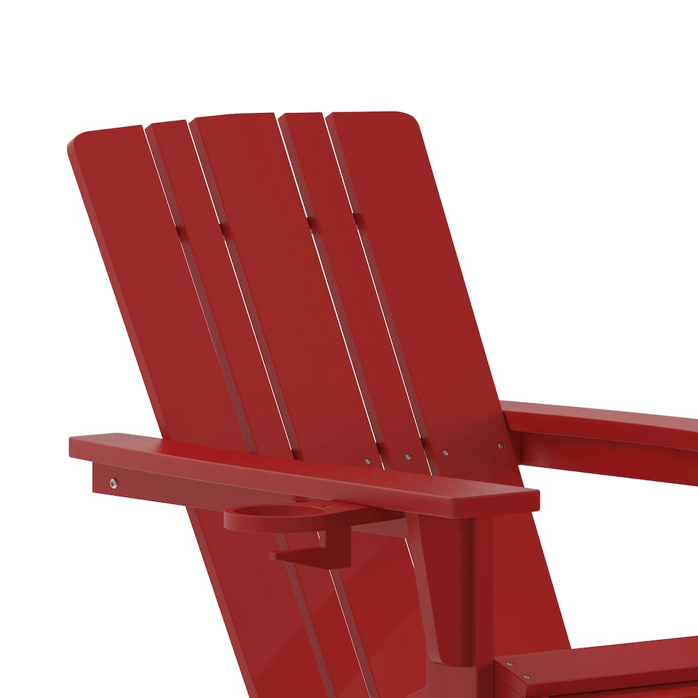 Commercial Adirondack Chair with Pull-Out Ottoman and Cupholder