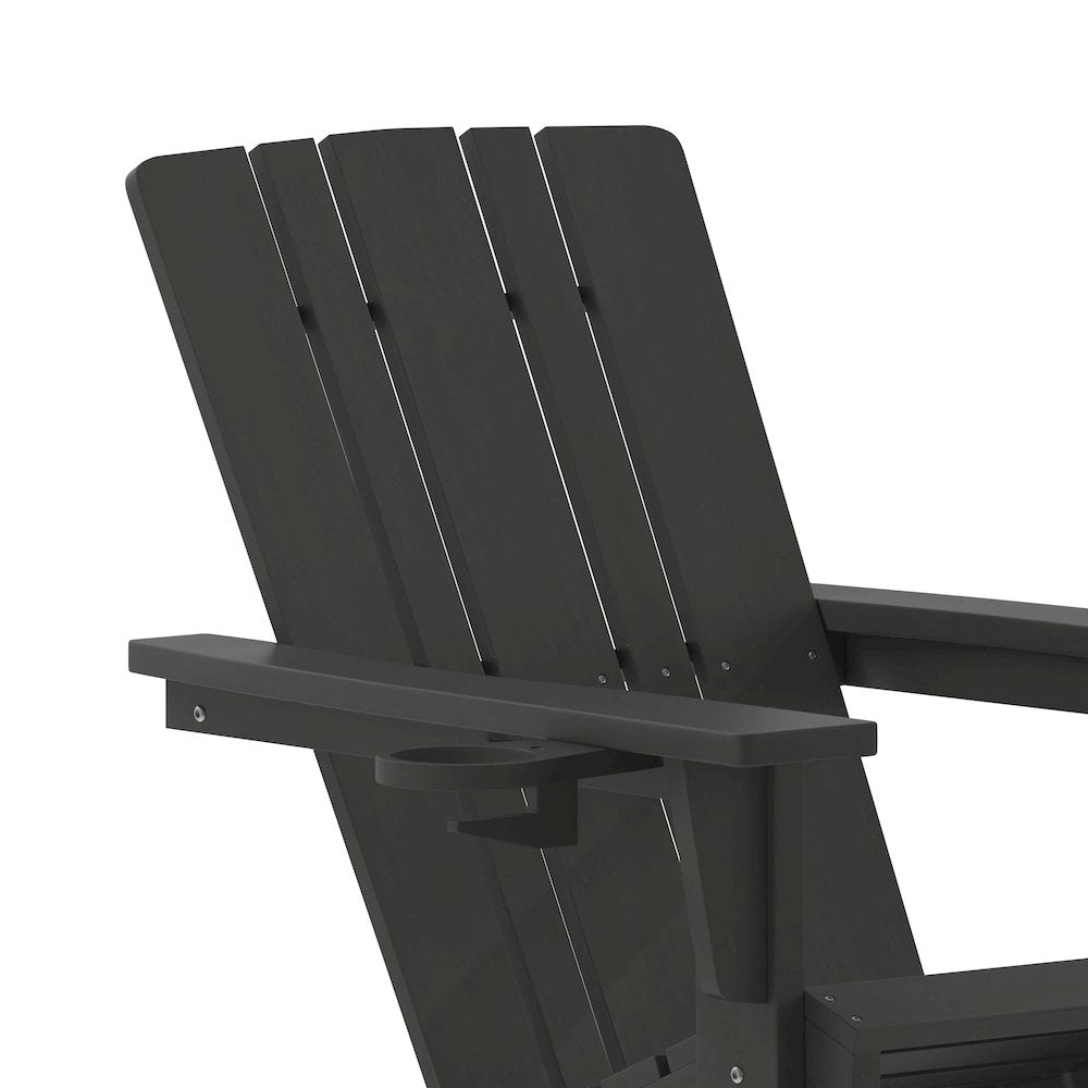 Contemporary Commercial Grade Adirondack Rocking Chair with Cupholder