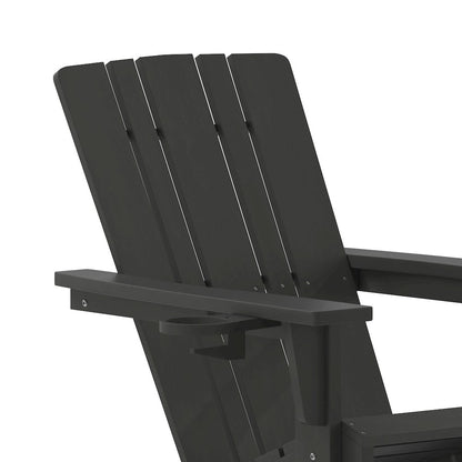 Contemporary Commercial Grade Adirondack Rocking Chair with Cupholder