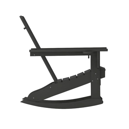 Contemporary Commercial Grade Adirondack Rocking Chair with Cupholder