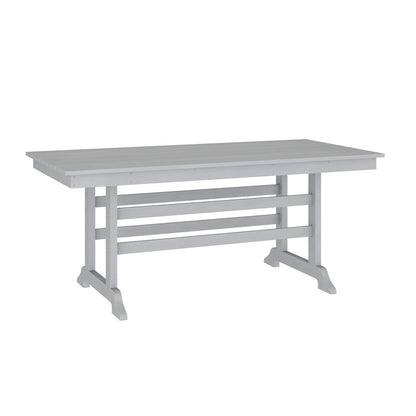 Contemporary 7 Piece Commercial Grade Adirondack Dining Set, Gray