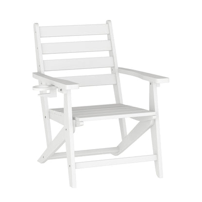 Contemporary 7 Piece Commercial Grade Adirondack Dining Set, White