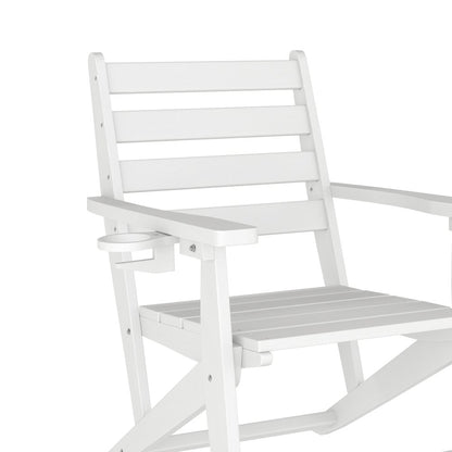 Contemporary 7 Piece Commercial Grade Adirondack Dining Set, White