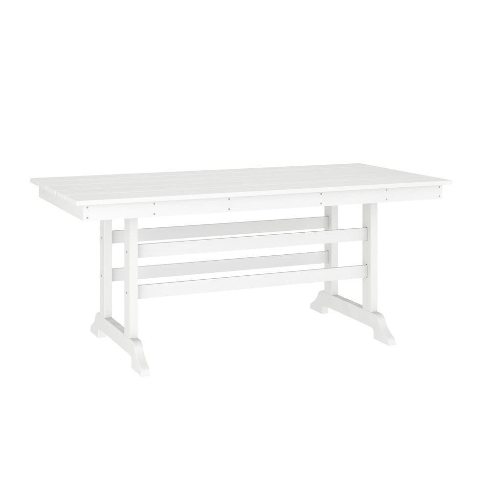 Contemporary 7 Piece Commercial Grade Adirondack Dining Set, White