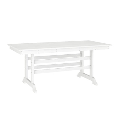 Contemporary 7 Piece Commercial Grade Adirondack Dining Set, White