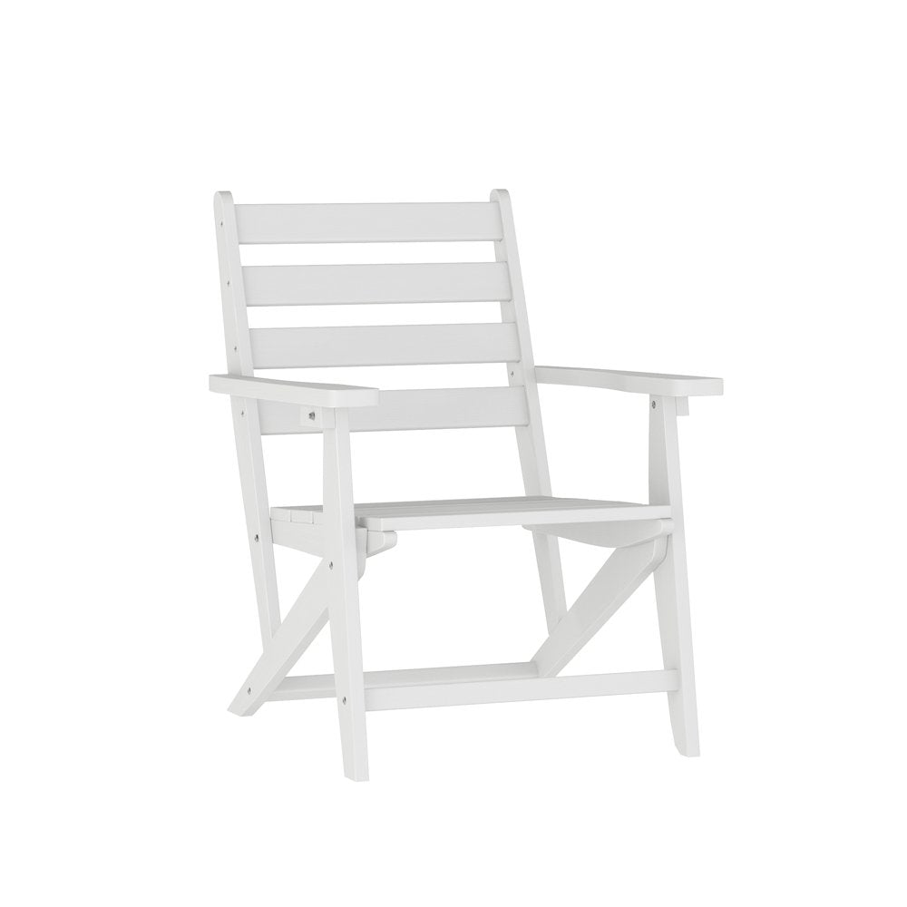 Contemporary 7 Piece Commercial Grade Adirondack Dining Set, White