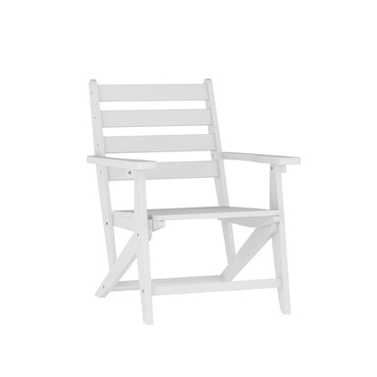 Contemporary 7 Piece Commercial Grade Adirondack Dining Set, White