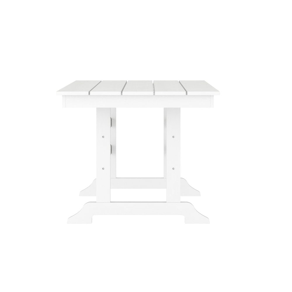 Contemporary 7 Piece Commercial Grade Adirondack Dining Set, White