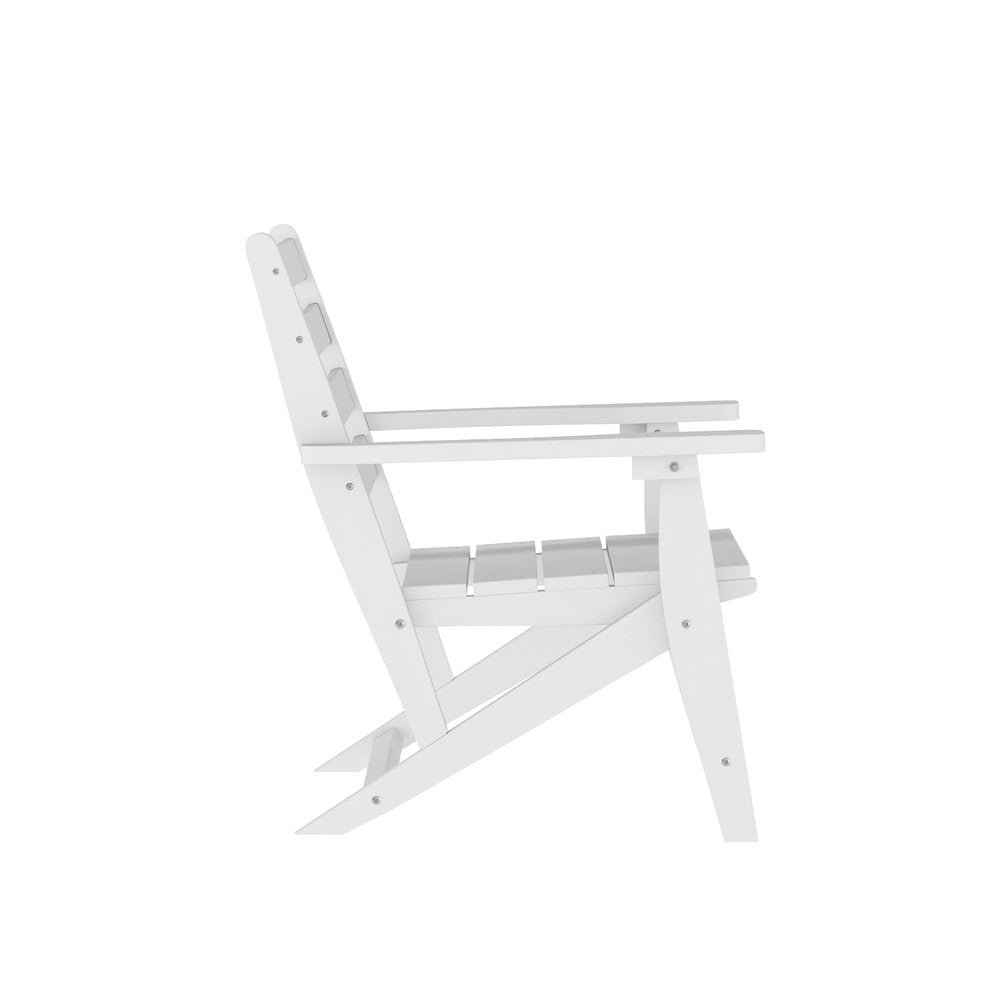 Contemporary 7 Piece Commercial Grade Adirondack Dining Set, White