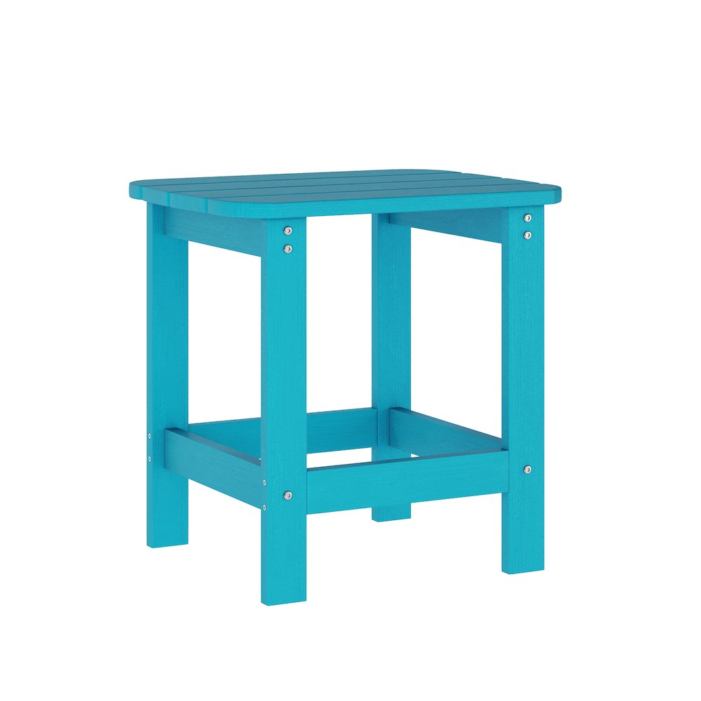 3-Piece Set with 2 Contemporary All-Weather Rocking Chairs and End Table in Blue