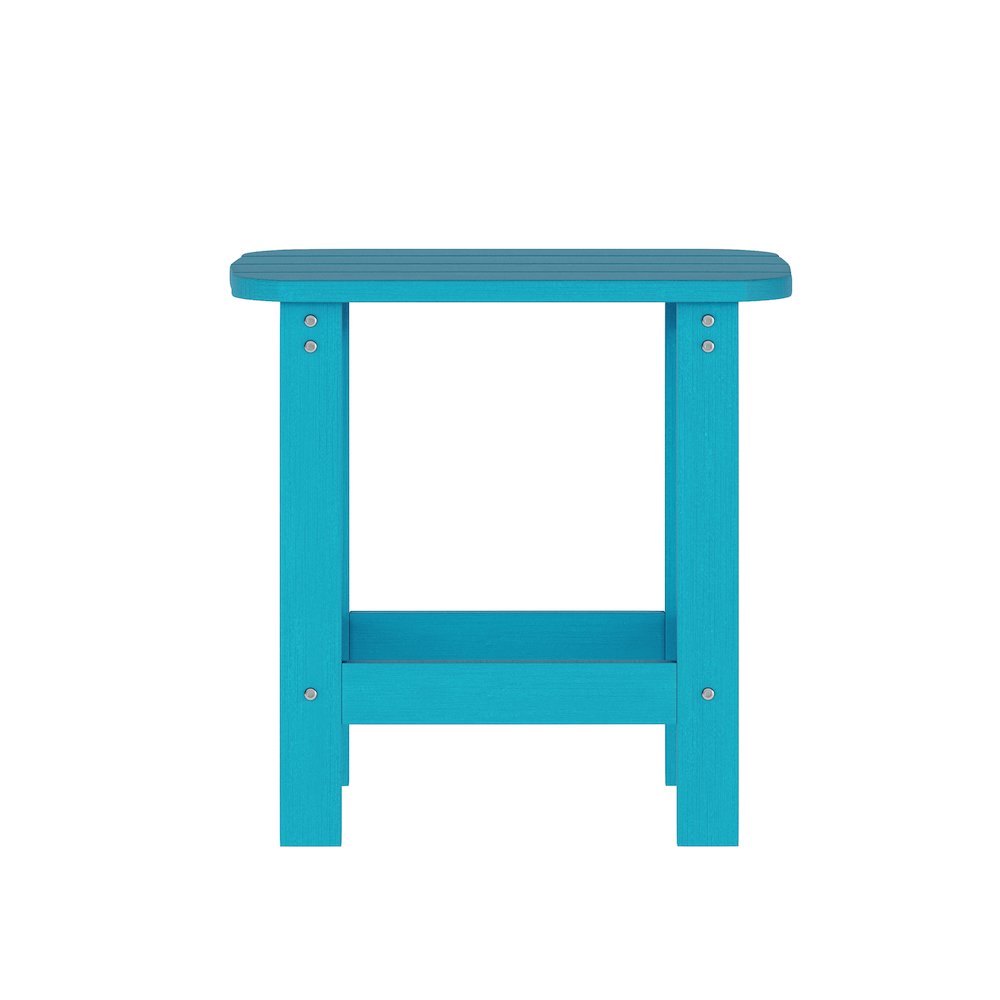 3-Piece Set with 2 Contemporary All-Weather Rocking Chairs and End Table in Blue