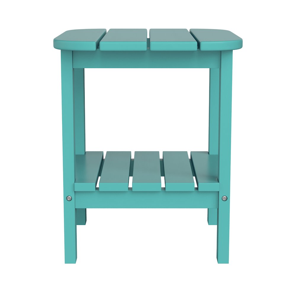 3-Piece Set with 2 Contemporary All-Weather Rocking Chairs and End Table in Blue