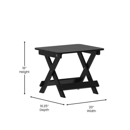 3-Piece Set with 2 Contemporary All-Weather Rocking Chairs and End Table, Black