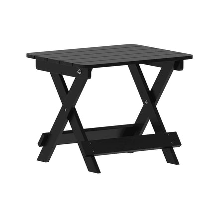 3-Piece Set with 2 Contemporary All-Weather Rocking Chairs and End Table, Black
