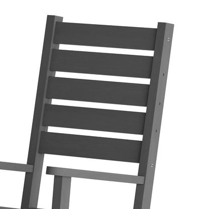 3-Piece Set with 2 Contemporary All-Weather Rocking Chairs and End Table in Gray