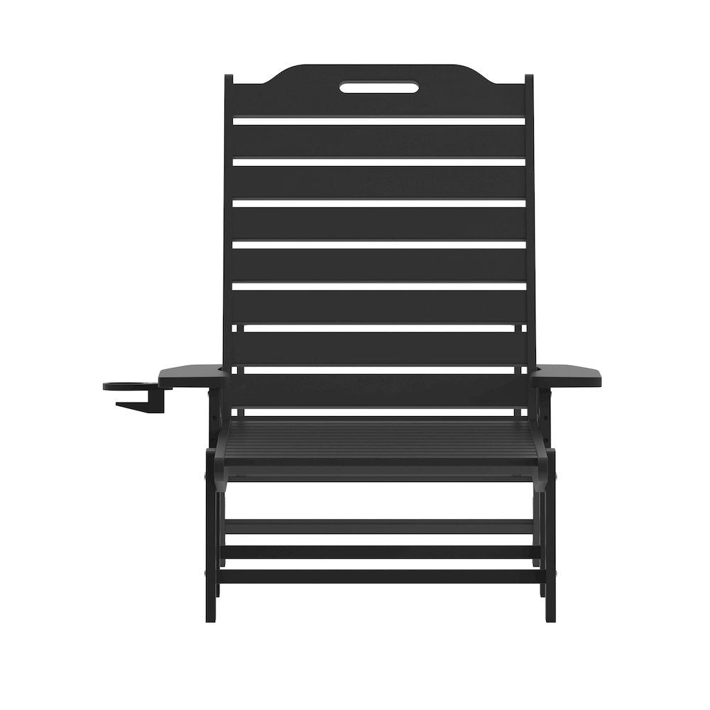 Commercial Adjustable Adirondack Lounger with Cupholder