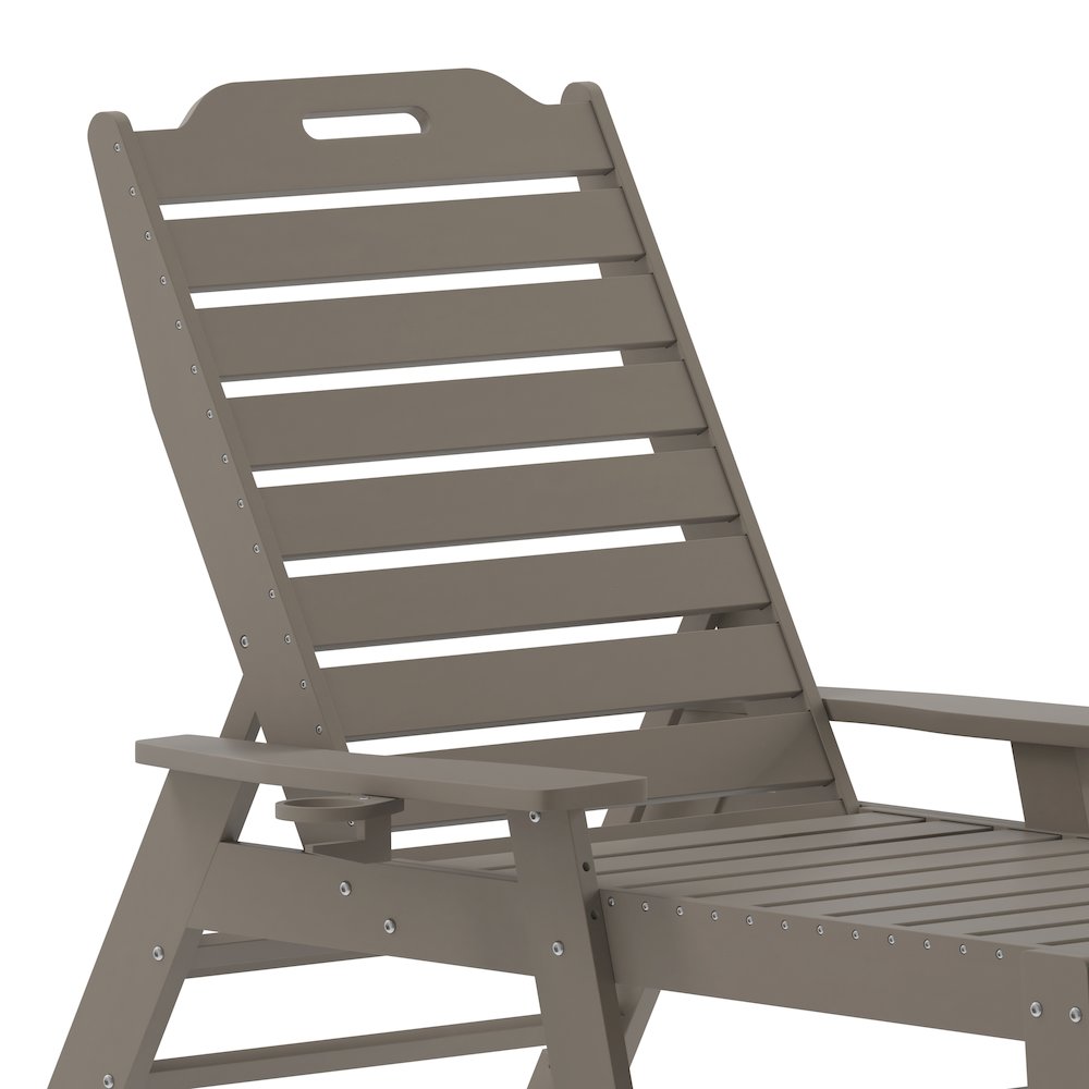 Commercial Adjustable Adirondack Lounger with Cupholder