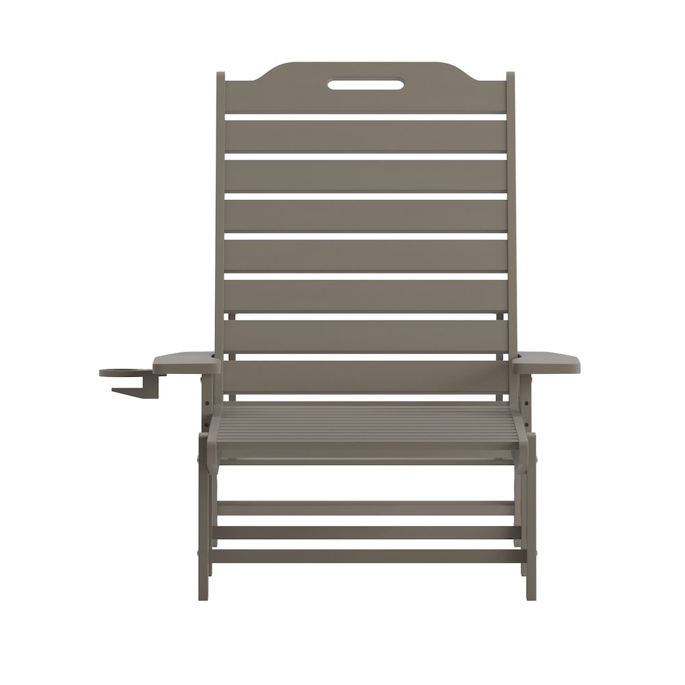 Commercial Adjustable Adirondack Lounger with Cupholder