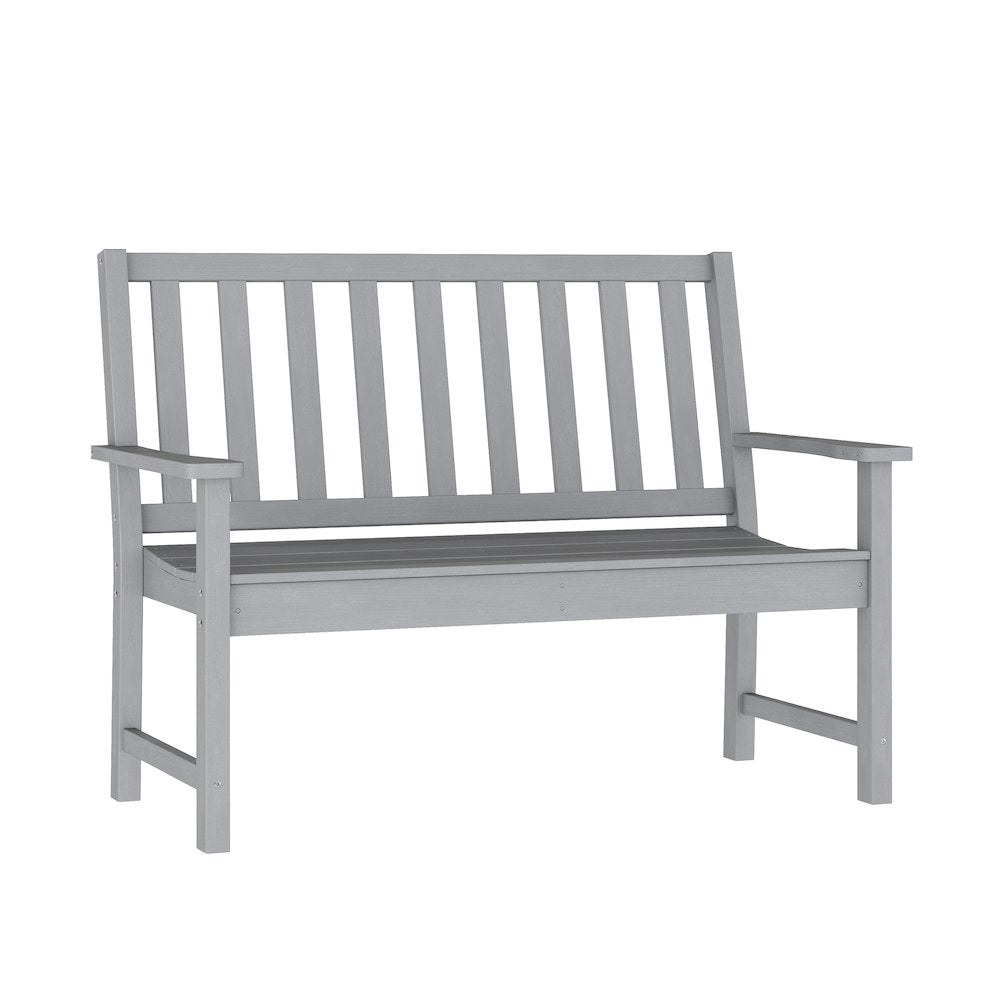 Ellsworth 50" All Weather Recycled HDPE Bench with Contoured Seat in Gray
