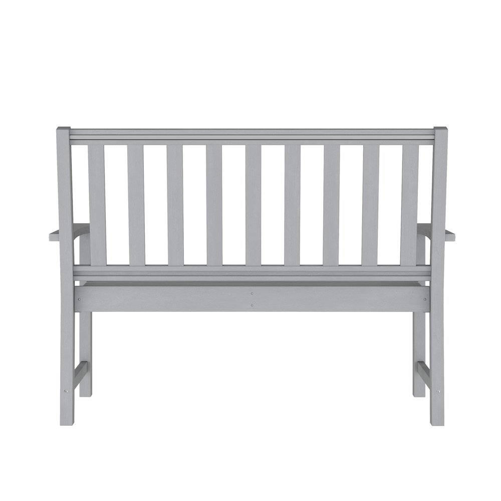Ellsworth 50" All Weather Recycled HDPE Bench with Contoured Seat in Gray