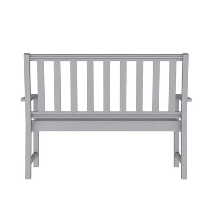 Ellsworth 50" All Weather Recycled HDPE Bench with Contoured Seat in Gray