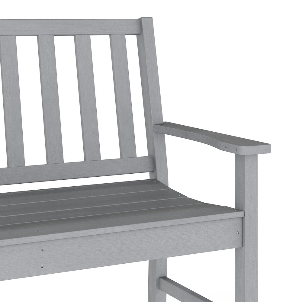 Ellsworth 50" All Weather Recycled HDPE Bench with Contoured Seat in Gray