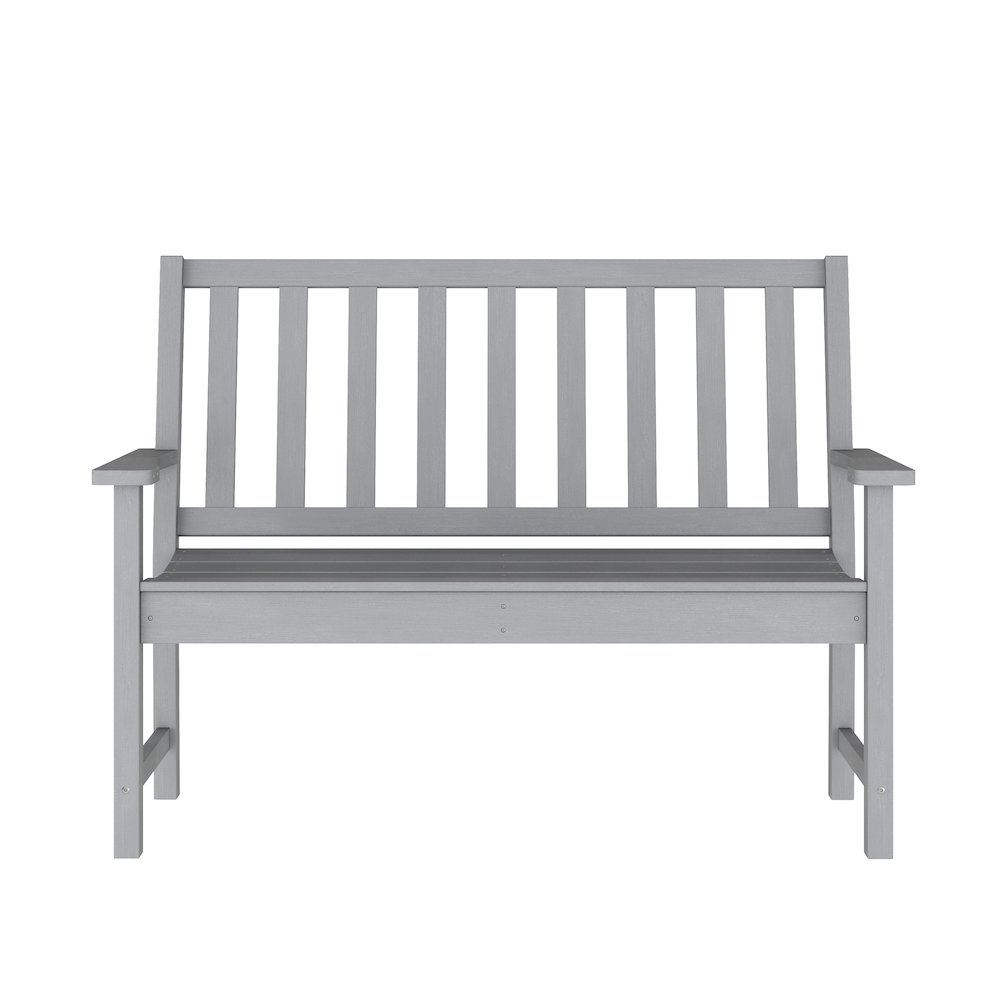 Ellsworth 50" All Weather Recycled HDPE Bench with Contoured Seat in Gray