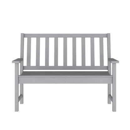 Ellsworth 50" All Weather Recycled HDPE Bench with Contoured Seat in Gray