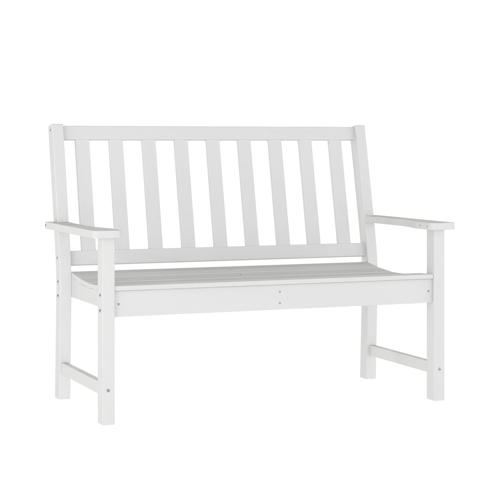 Ellsworth 50" All Weather Recycled HDPE Bench with Contoured Seat in White