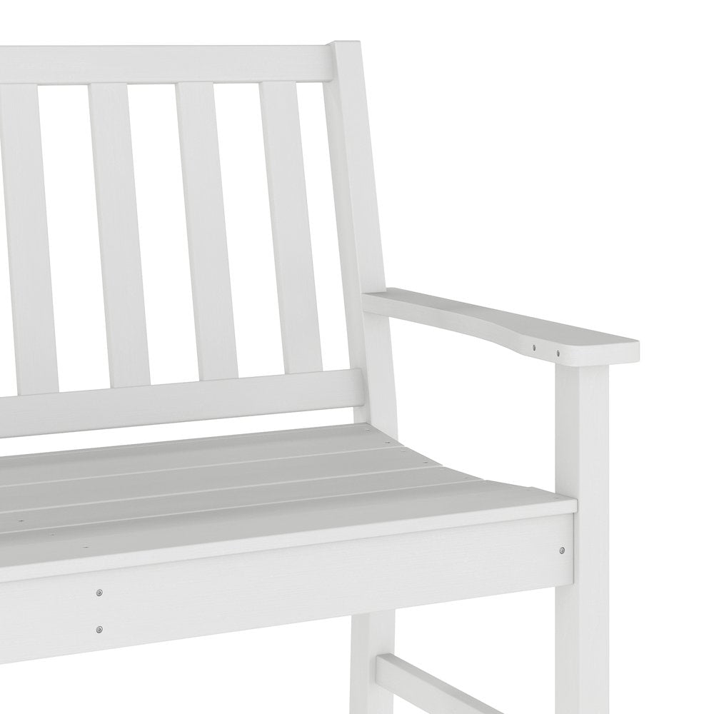 Ellsworth 50" All Weather Recycled HDPE Bench with Contoured Seat in White