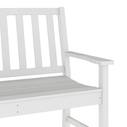 Ellsworth 50" All Weather Recycled HDPE Bench with Contoured Seat in White
