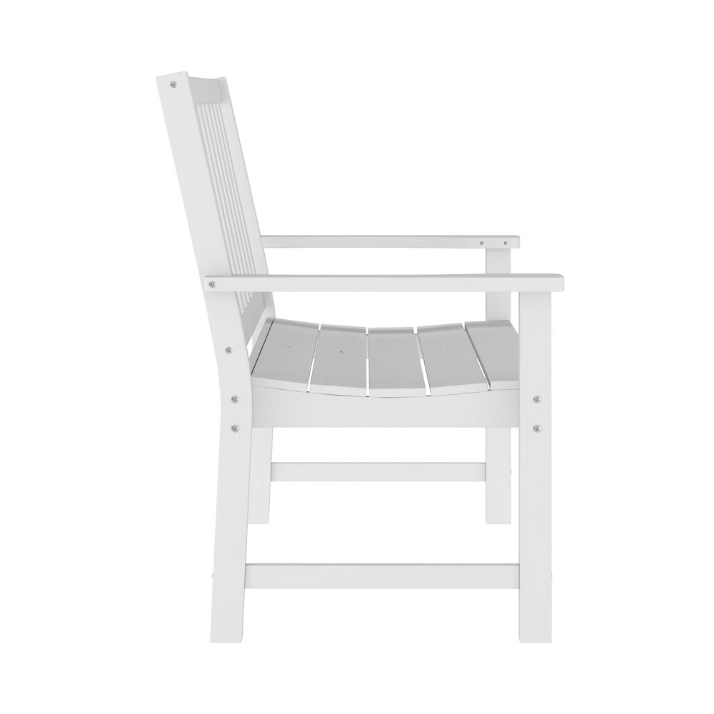 Ellsworth 50" All Weather Recycled HDPE Bench with Contoured Seat in White