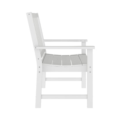 Ellsworth 50" All Weather Recycled HDPE Bench with Contoured Seat in White