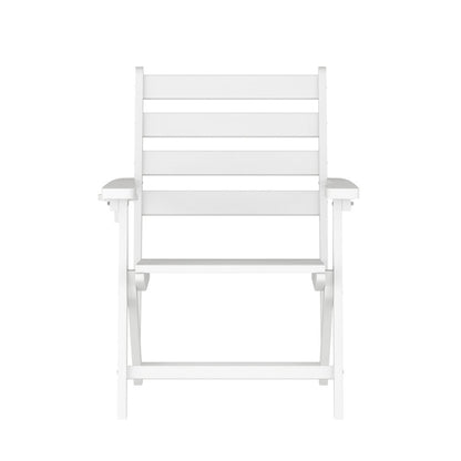 Contemporary Commercial Grade Adirondack Dining Chair with Cupholder, White