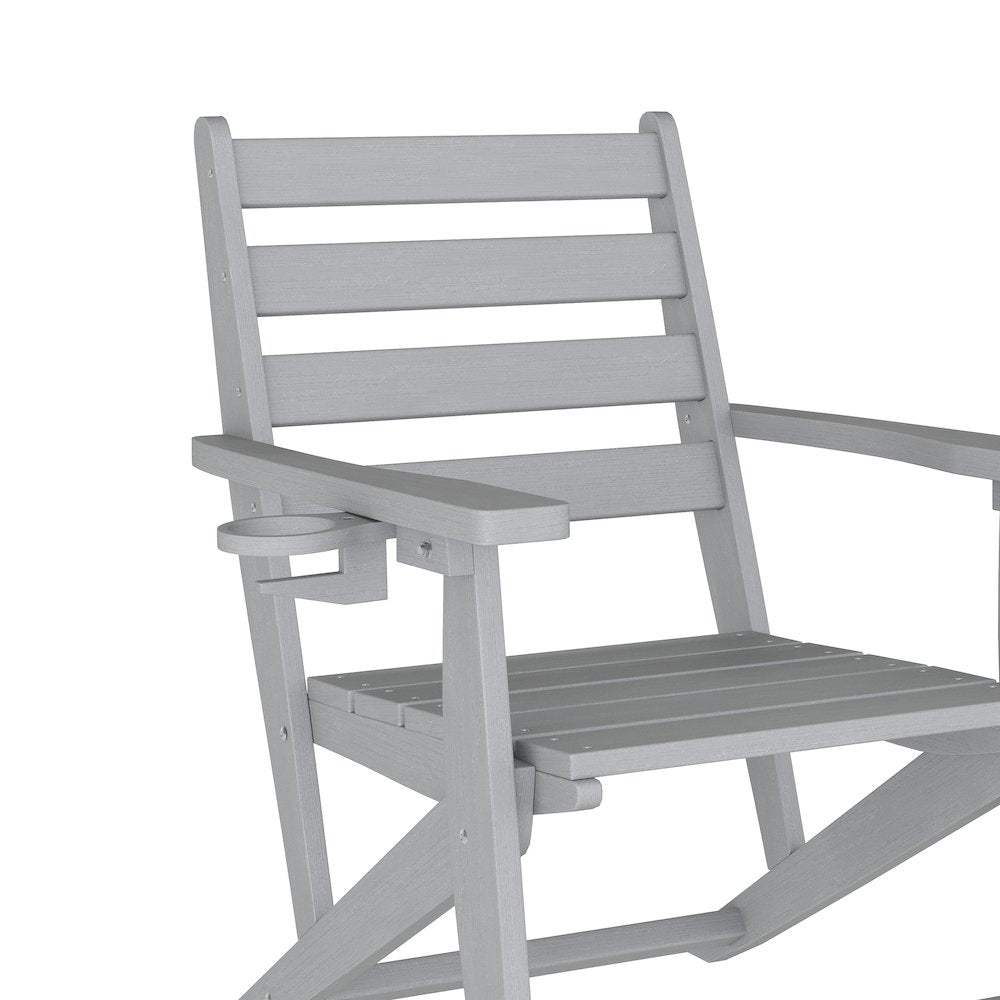 Contemporary 5 Piece Commercial Grade Adirondack Dining Set, Gray