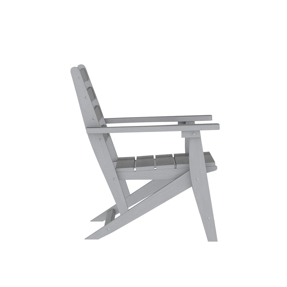 Contemporary 5 Piece Commercial Grade Adirondack Dining Set, Gray