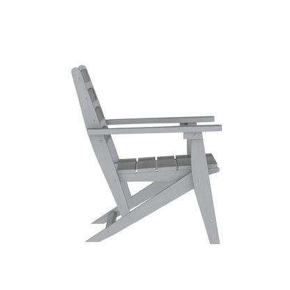 Contemporary 5 Piece Commercial Grade Adirondack Dining Set, Gray
