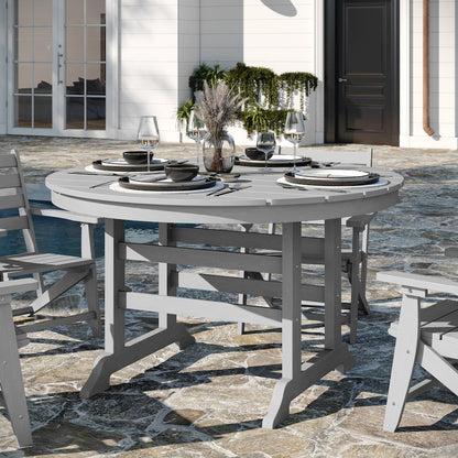Contemporary 5 Piece Commercial Grade Adirondack Dining Set, Gray
