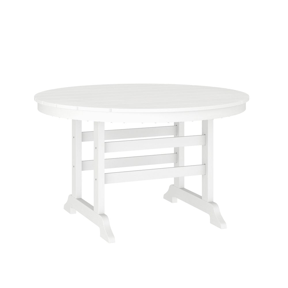 Contemporary 5 Piece Commercial Grade Adirondack Dining Set, White