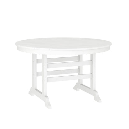 Contemporary 5 Piece Commercial Grade Adirondack Dining Set, White