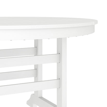 Contemporary 5 Piece Commercial Grade Adirondack Dining Set, White