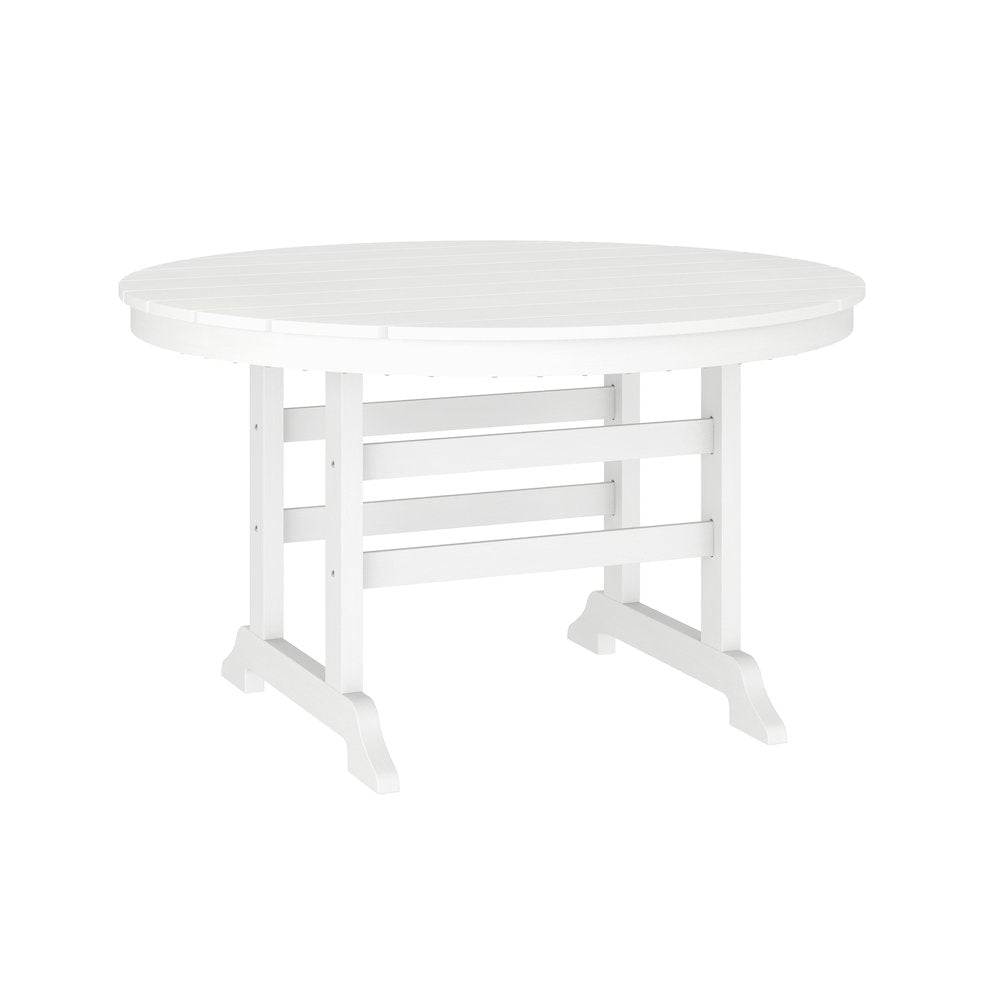 Contemporary 5 Piece Commercial Grade Adirondack Dining Set, White