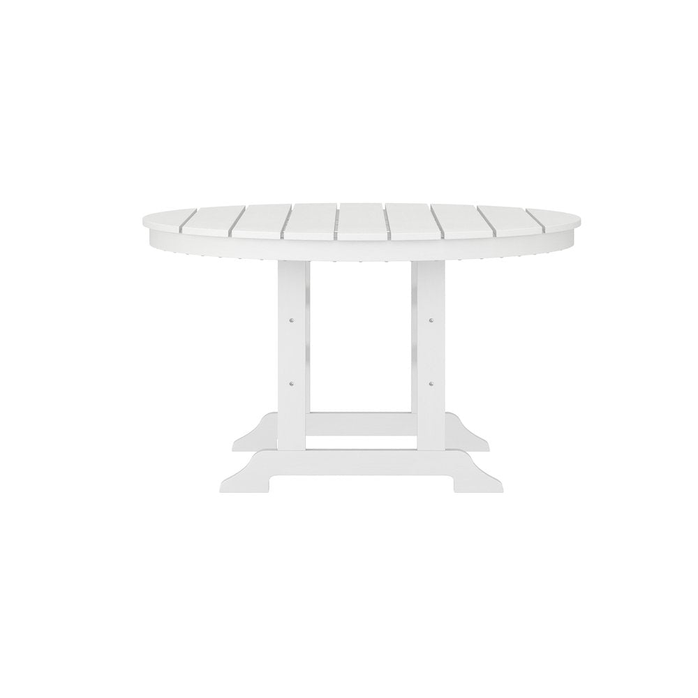 Contemporary 5 Piece Commercial Grade Adirondack Dining Set, White